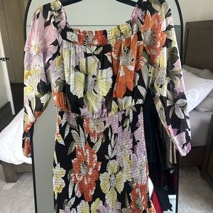 Guess Floral Smocked Dress - Multicolor